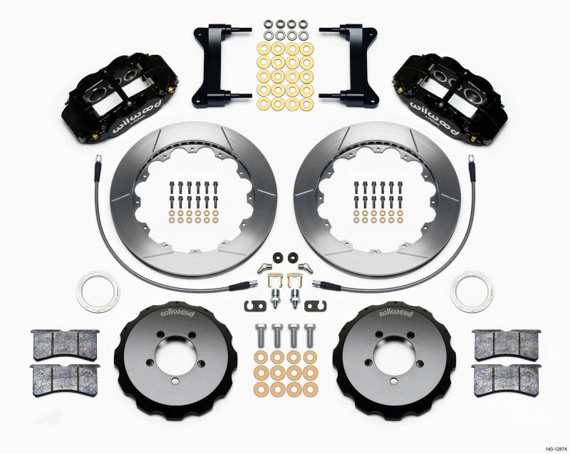 Wilwood Narrow Superlite 6R Kit de sombrero delantero 13.06 pulgadas 1999-2012 Subaru WRX con líneas