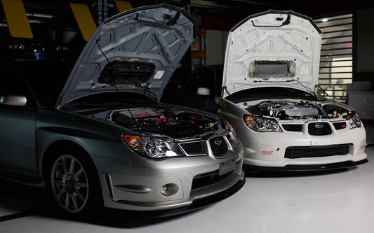 Two Subaru WRX STI's