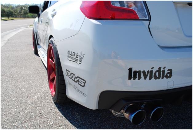 Invidia 15+ Subaru WRX/STI 4Dr Q300 Twin Outlet Rolled Titanium Burnt Quad Tip Cat-Back Exhaust