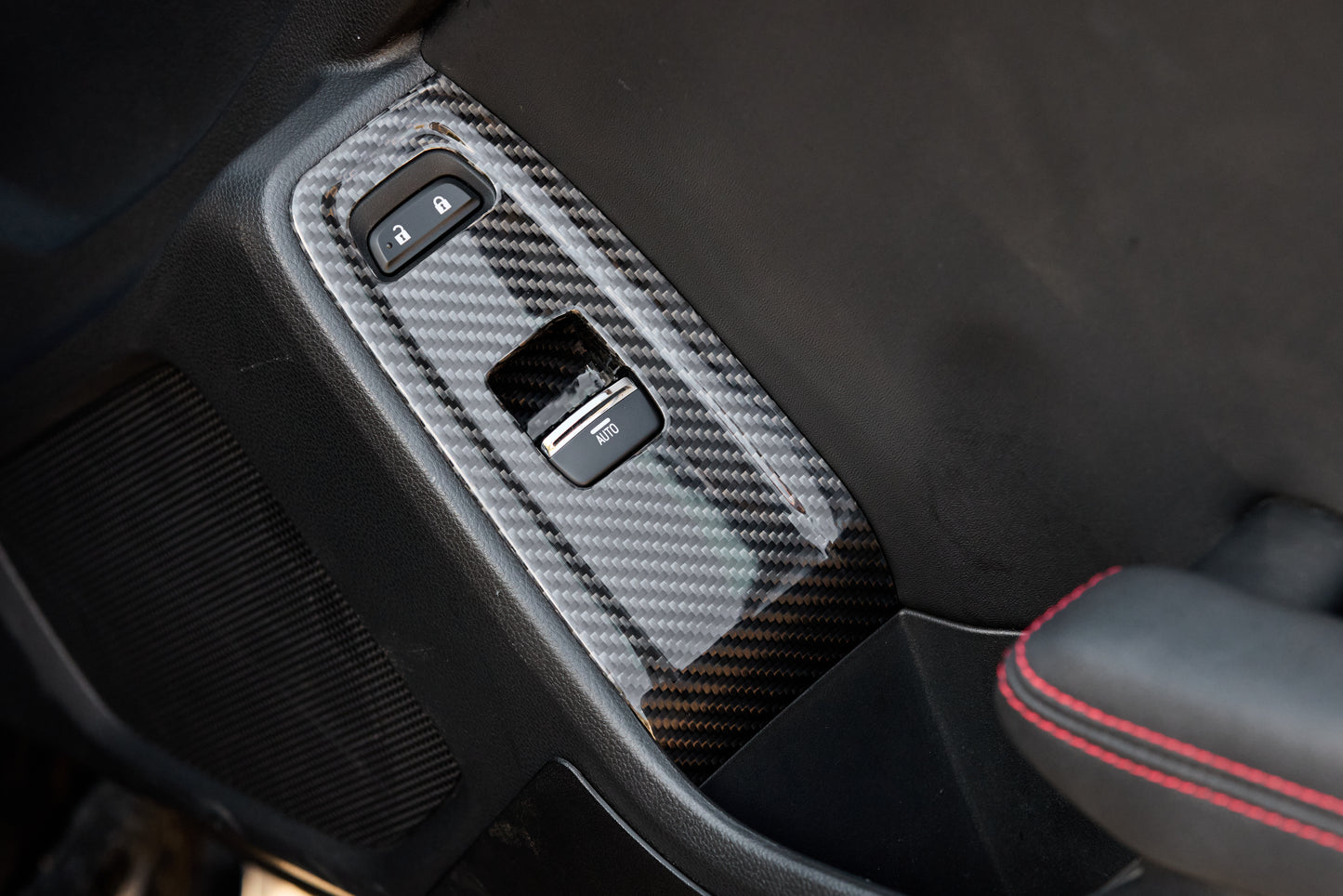 Driven.Media Carbon Fiber Window Switch Panel Cover - 2022+ Subaru BRZ / 2022+ Toyota GR86