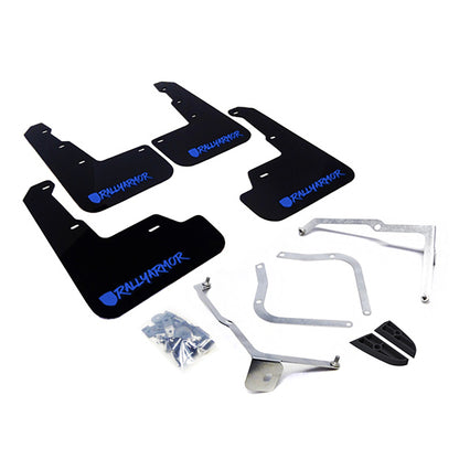 Rally Armor 15-21 Subaru WRX &amp; STI Black Mud Flap Azul Logotipo de fuente alterado